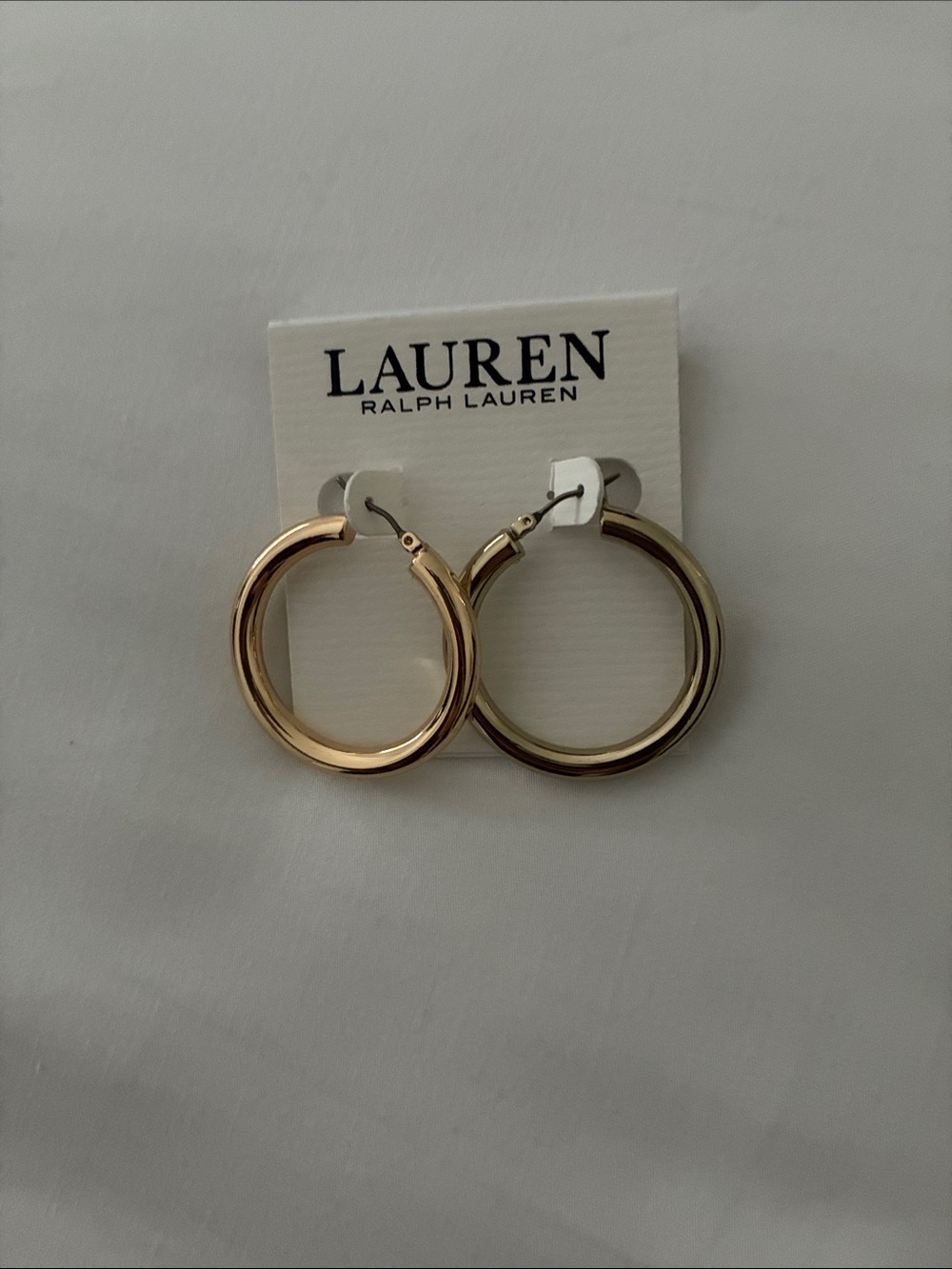 Lauren Ralph Lauren Gold Hoop Earrings. NWT